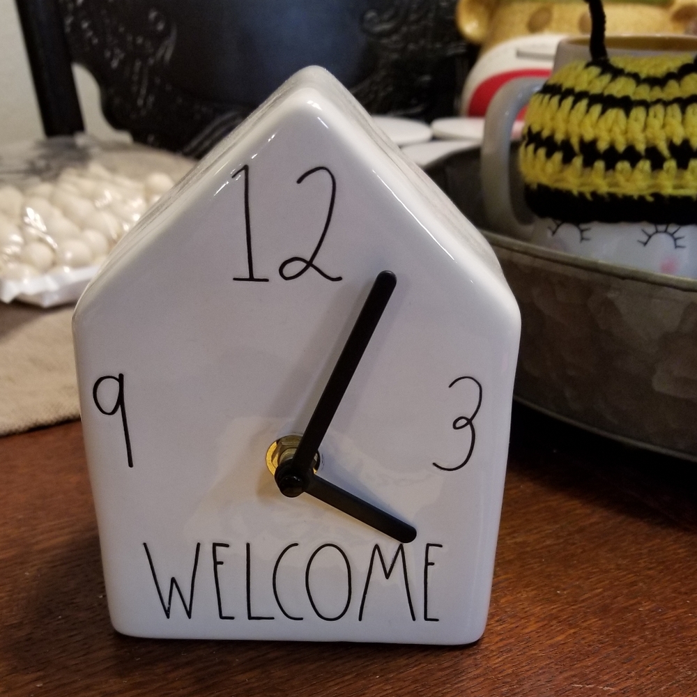 Rae Dunn welcome clock